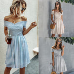 Vestido de verano de manga corta a rayas