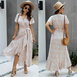 Vestido largo de verano con lunares para mujer